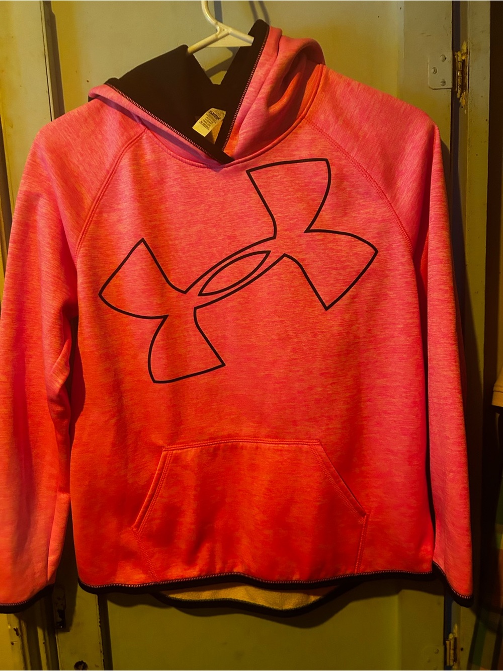 Under Armour Pink Pullover Hoodie with Black Logo